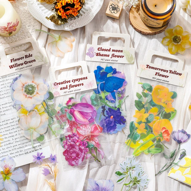 Stickers Flowers Aesthetics, Stationery Stickers Flowers