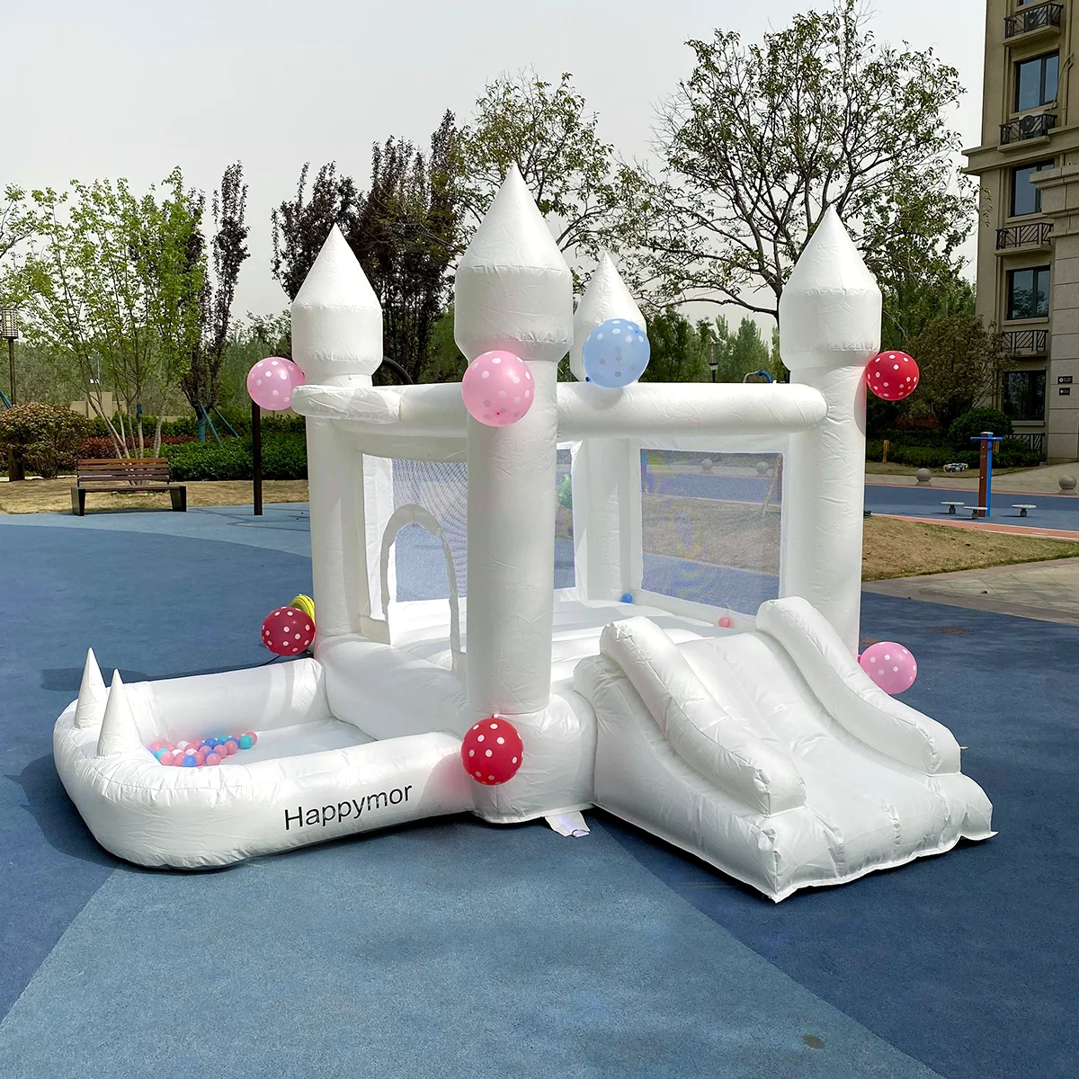 Mini  Bouncy Castle Jumping House  With Side&Ball Pool Inflatable Bouncer For Kids Bounce House Outdoor