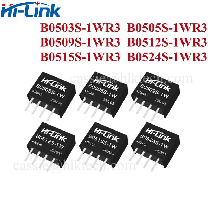 HiLink B0505S-1WR3 10pcs/lot B0512S-1WR3 B0515S-1W SIP-4 5V To 5V/12V/15V IC Isolation Power Module Integrated Circuits 5V 200mA power supply