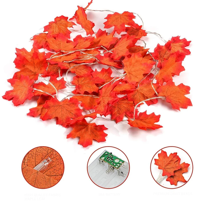 Guirlande feuille automne artificielle L180cm (2 modèles