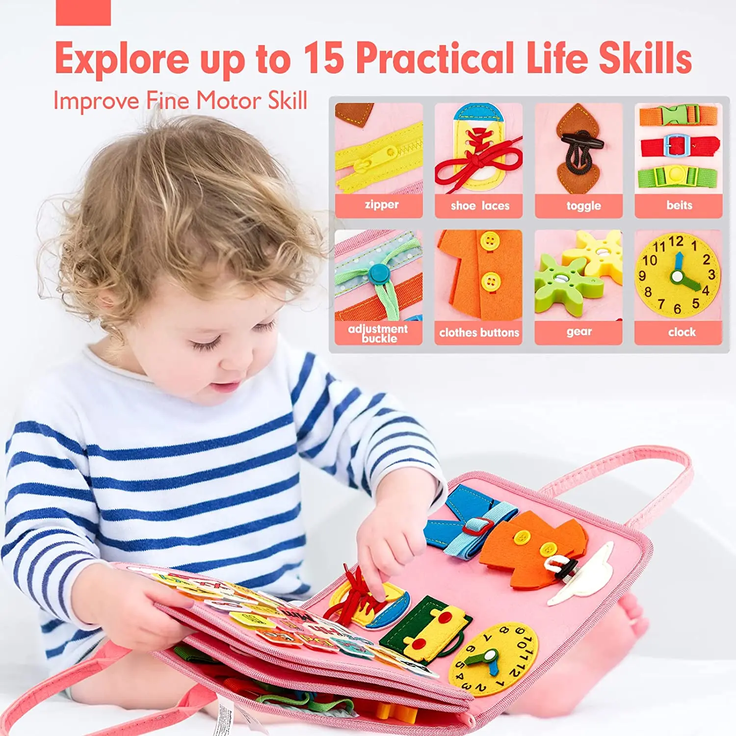 Montessori Busy Board For Toddlers Alphabet And Number Learning_voghion.com