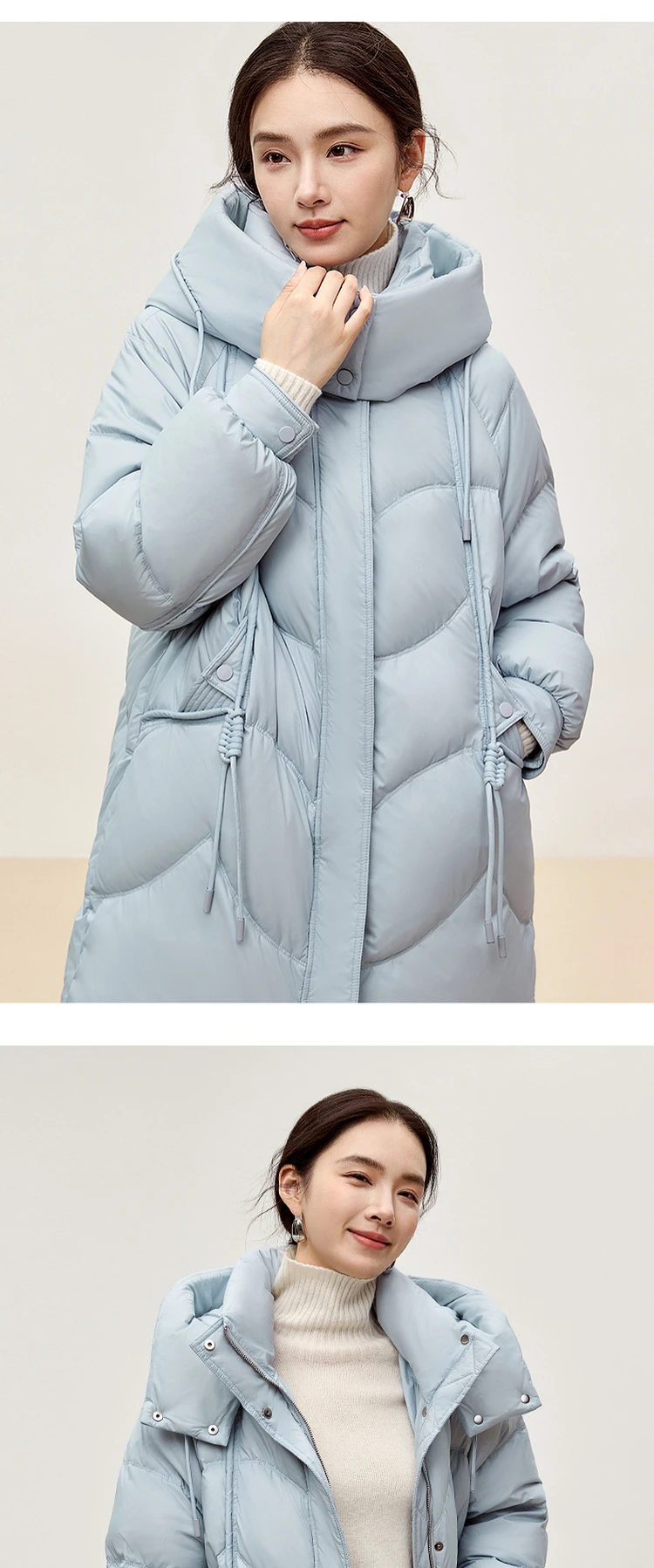 SENTUBILA 90% White Duck Down Coat Women 2024 Winter Thick Stand Neck Long Down Coat Puffer Jacket Women Outerwear W44Y56274