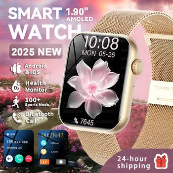 Nuovo Smartwatch 2026 alla Moda per Donna, Monitoraggio Salute, Braccialetto Sportivo, Chiamate Bluetooth, Schermo Grande da 1,9 Pollici, Regalo per Android iOS