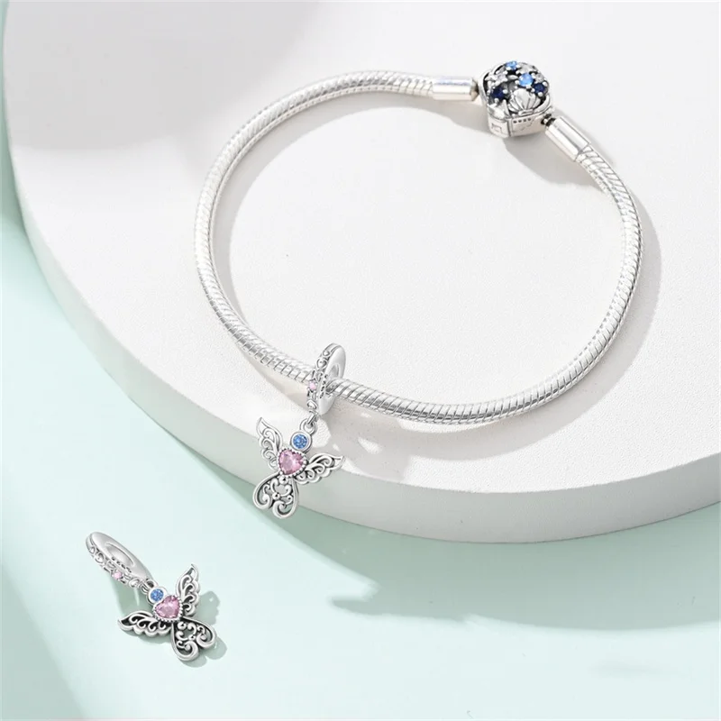 925 Silver DIY Beads Romantic Classical Series Guardian Flower Pendant Fit pand 3mm Original Bracelet For Women Jewelry Gift New