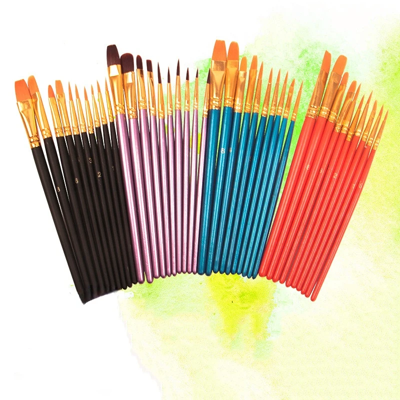 

Art Brushes Stationery Set Nylon Paint Brush Art Supplies for Artist Watercolor Student Acrylic Wooden Handle Painting Tool