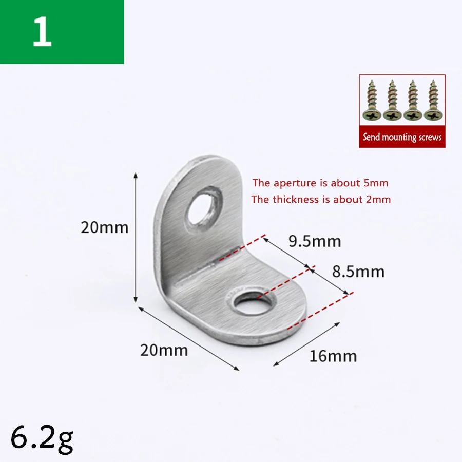 10PCS L Stainless Steel Corner Code 90 Degree Right Angle Holder Triangle Shelf Support Furniture Connection Piece Accessories