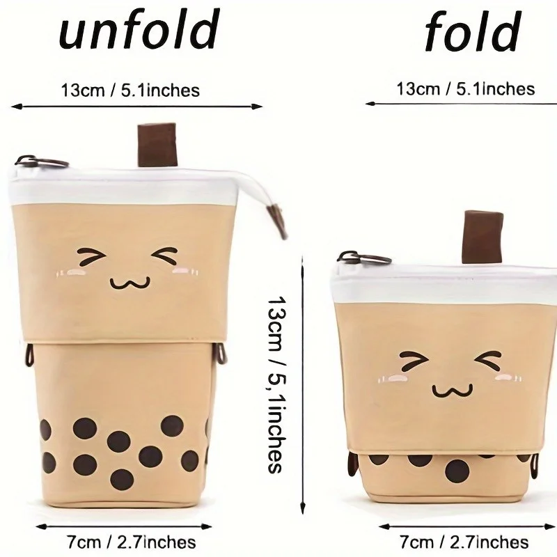 1 astuccio di grande capacità con design a faccina sorridente - Poliestere resistente, espandibile, organizer spazioso per articoli di cancelleria, adatto per la scuola, l'ufficio, i viaggi - Dotato di scomparti per penne, matite e gomme, astuccio portapenne - immagine 2