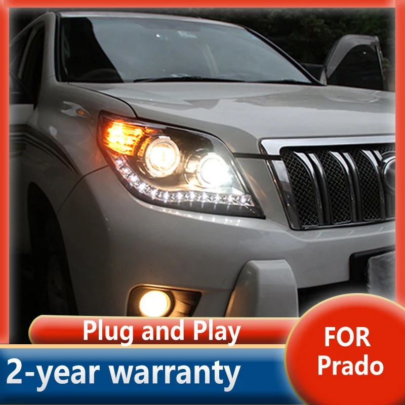 ForToyotaPradoheadlight20102013LC150DRLDaytimeHeadLampLEDBi