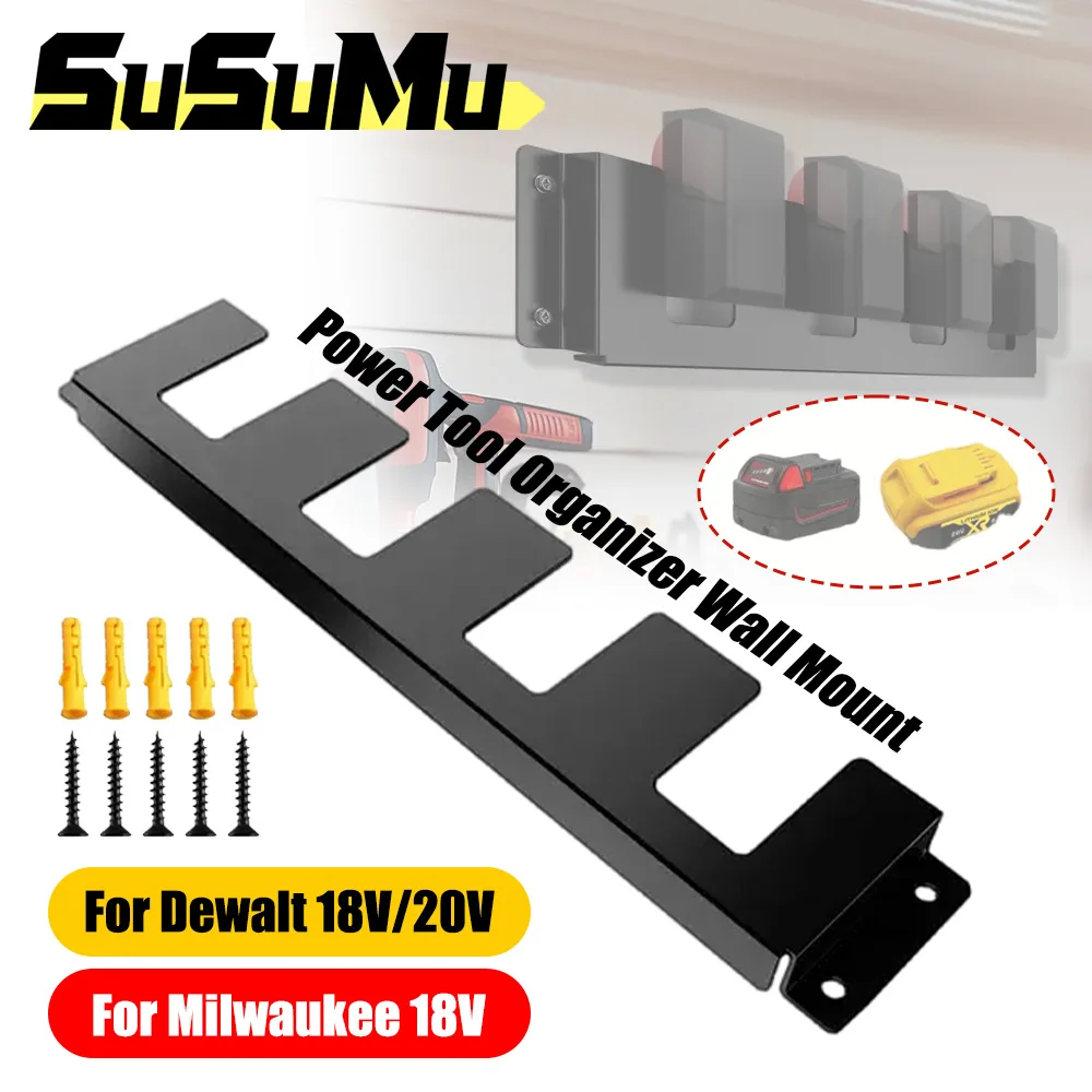 Battery Storage Rack for Milwaukee 18V and DeWalt 18/20V Metal Wall ...
