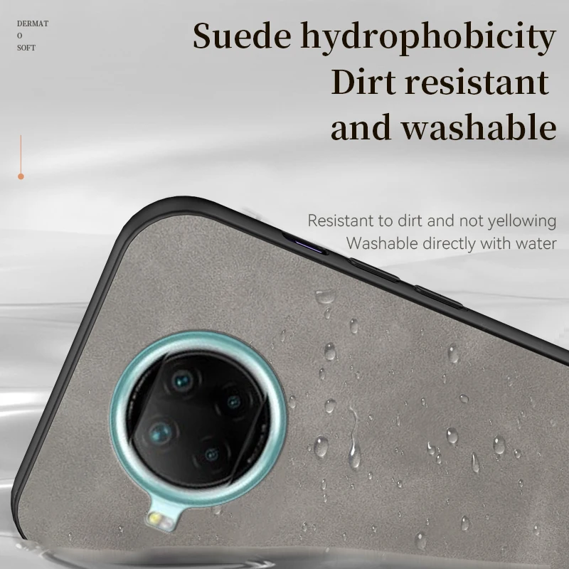 For Xiaomi 10T Lite Phone: Sheepskin Leather Case for Xiaomi 10T Lite - Ring Holder Protective Len Luxury Men Mobile Gift Cover