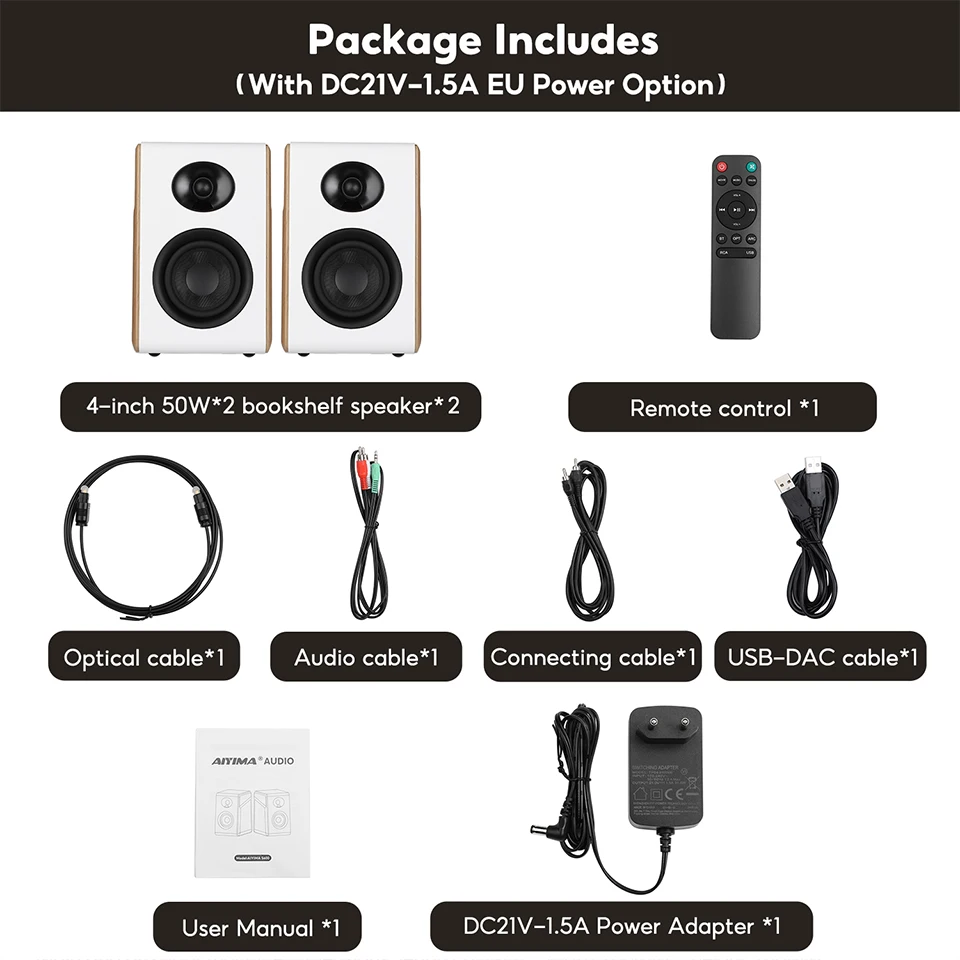 AIYIMA S600 Bluetooth ブックシェルフスピーカーアクティブホーム