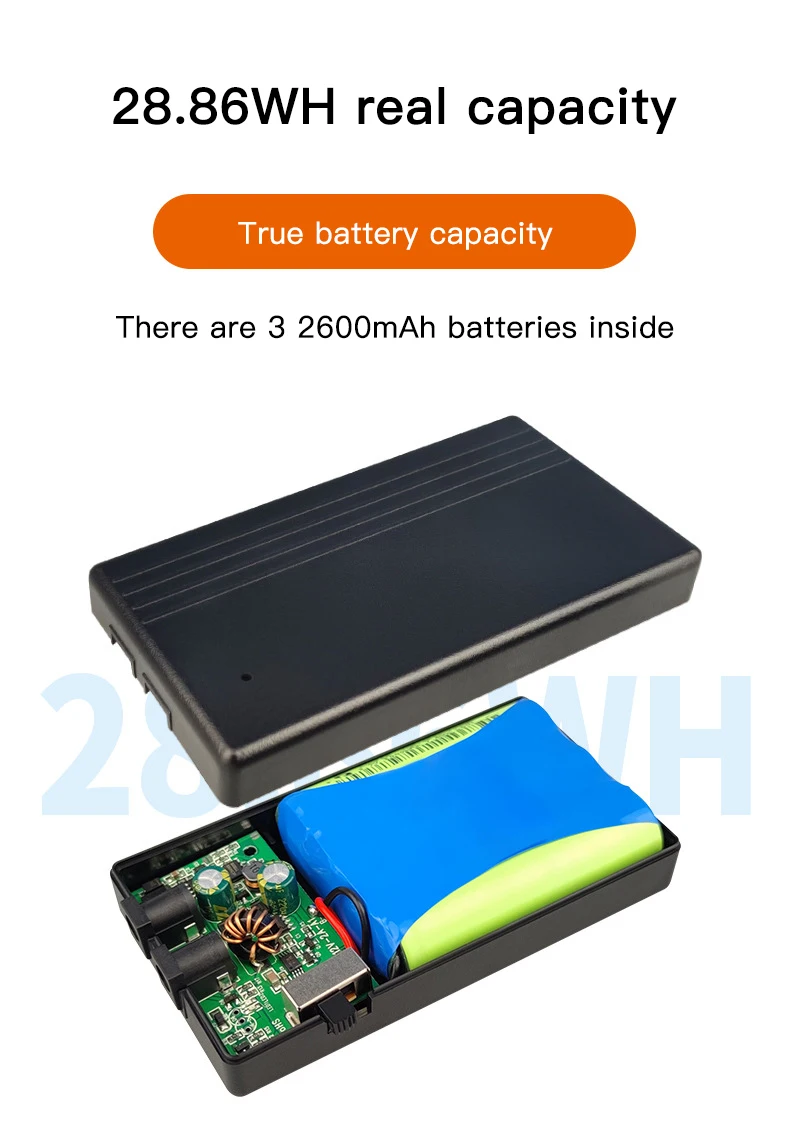 Description Picture 5 of itemWGP 7800mAh Mini UPS DC Uninterruptible Power Supply built-in Battery Backup12v 2A Router wifi Modem Home 220V 24W with Charging