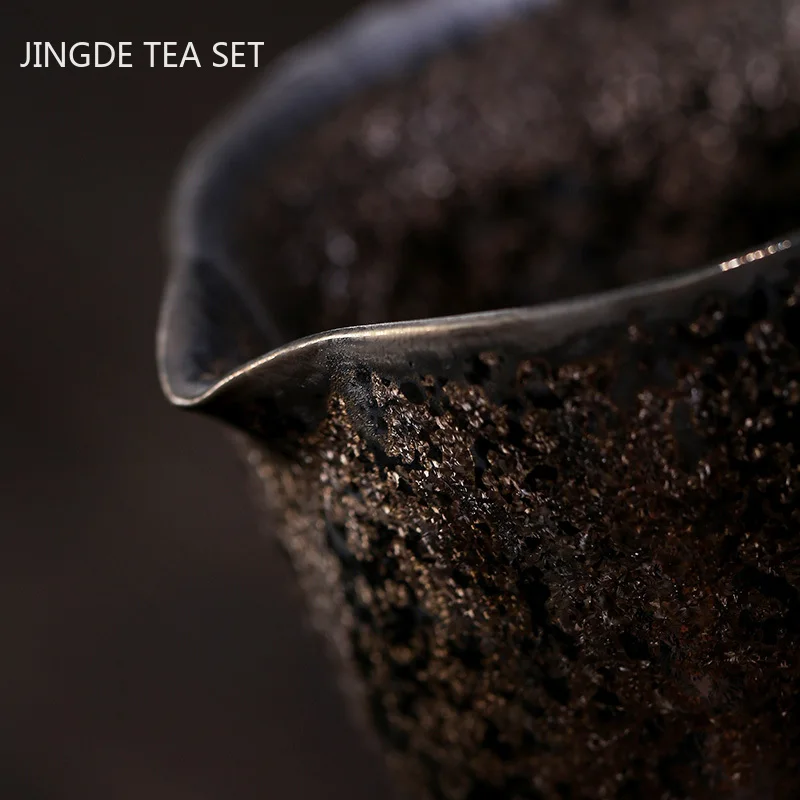 Japanese Rust Glaze Fair Cup Tea Leak Retro Kiln Change Pouring Tea Cup Household Tea Divider Ceramic Tea Set Accessories