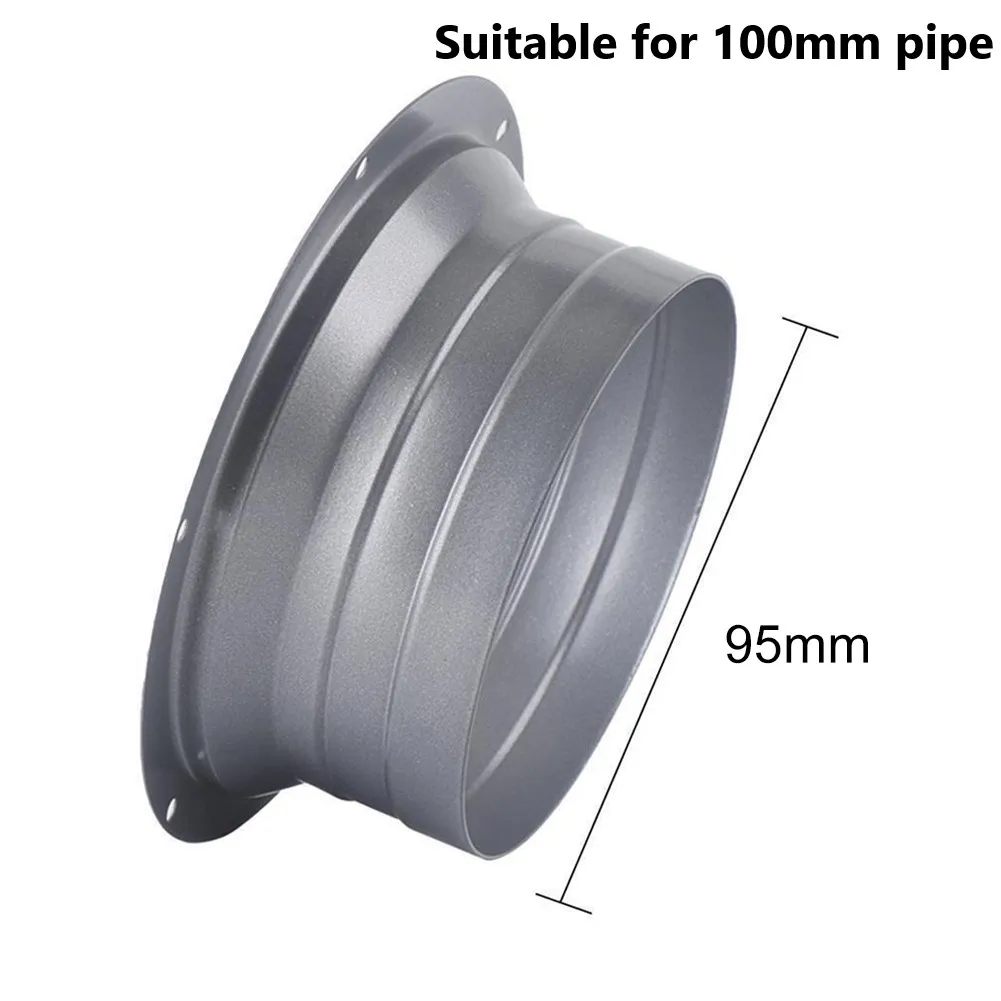Metal Flange Duct Fan Hose Connector 7 Sizes Metal Flange Duct Fan Hose Connector Air Ventilation Adapter For Kitchen Hood Ventilator Pipe Connecting Exhaust Outlet
