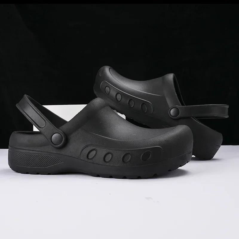 Men Chef Clogs Kitchen Shoes EVA Injection Shoes Anti-slip Outsole Comfortable Garden Clogs Waterproof Sandal Big Size 36-49 sports shoes,garden shoes,sports slippers,mens shoes,chef shoes