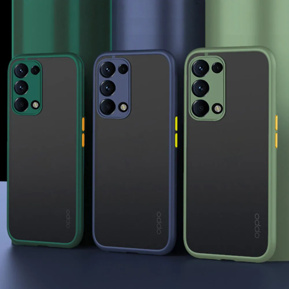 Transparent Matte Armor Case For Oppo Reno 5 6 7 8 11 Pro SE Camera Protect Schockproof Cover On OPPO A53 A54 A74 A95 A94 4G 5G