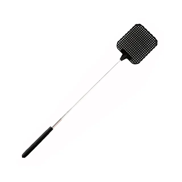 1Pcs Műanyag Teleszkópos Kiterjeszthető Légy Sweter Rozsdamentes Acél Rúd Lapper Szúnyog Hibás Swatter Kültéri Fekete - Image 3