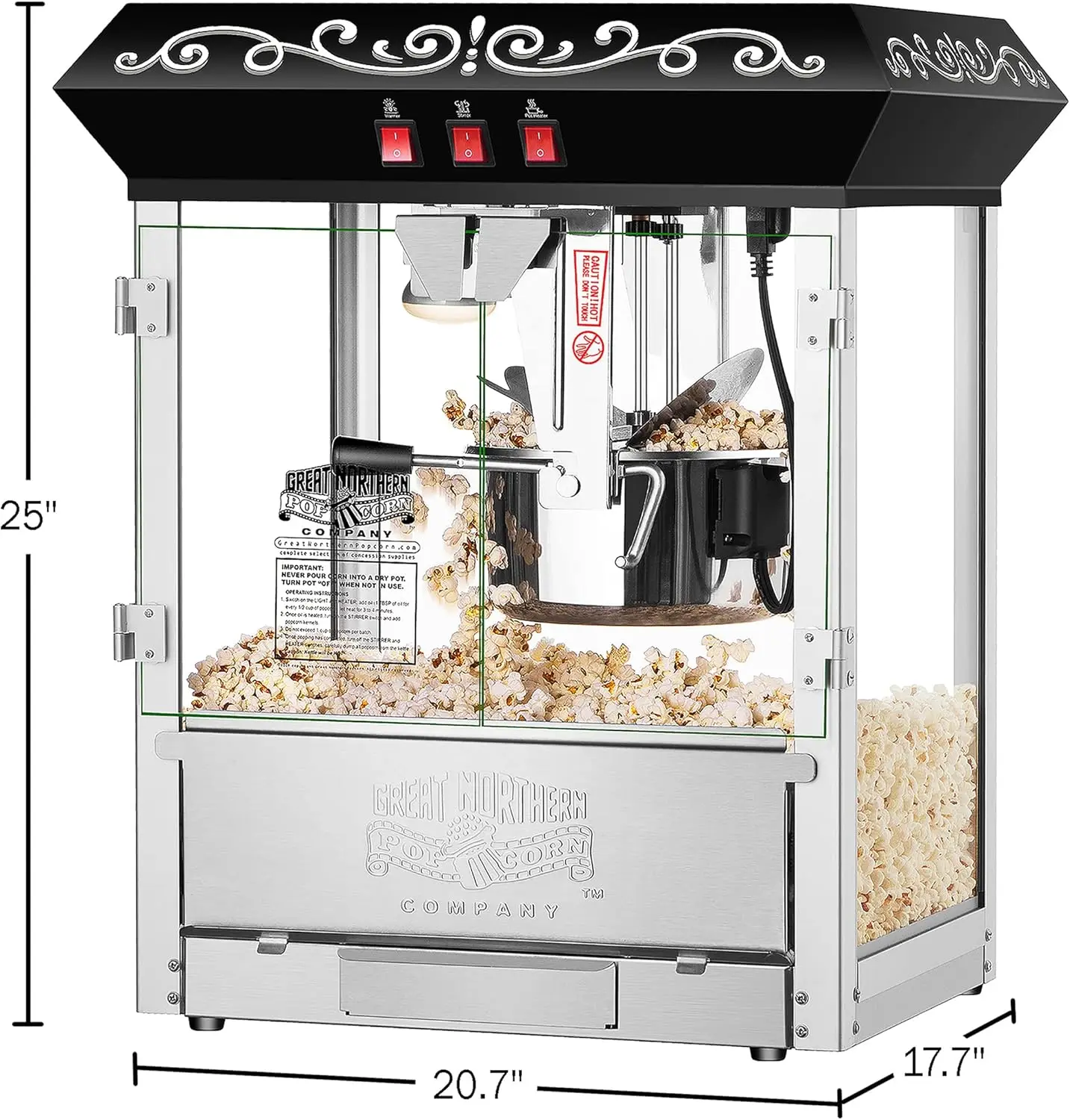 10 oz Perfect Popper Countertop Style Popcorn Machine Black
