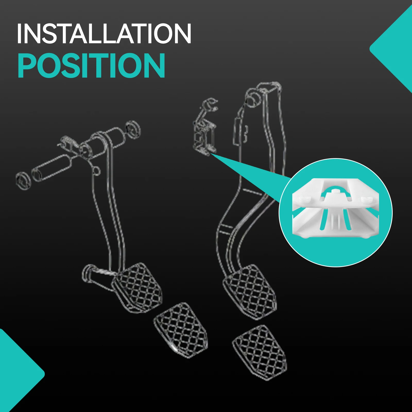 Clip di Fissaggio per Pedale Freno per Skoda Fabia 6Y2 MK2 Octavia 1U2 1Z3 Roomster 5J Superb 3T4 3U4 Yeti 5L - Supporto di Montaggio Ricambi - immagine 2