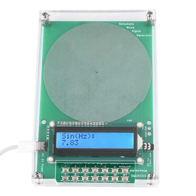 Schuman Waves Resonance Generator 7.83Hz Ultralow Frequency Pulse Audio Resonator 0.01Hz-100000Hz Adjustable 6