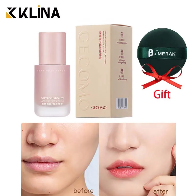 KLINA Face Liquid Foundation Full Concealer Makeup Waterproof Base Brighten  Whitening With Air Cushion Puff Cosmetic Product - AliExpress