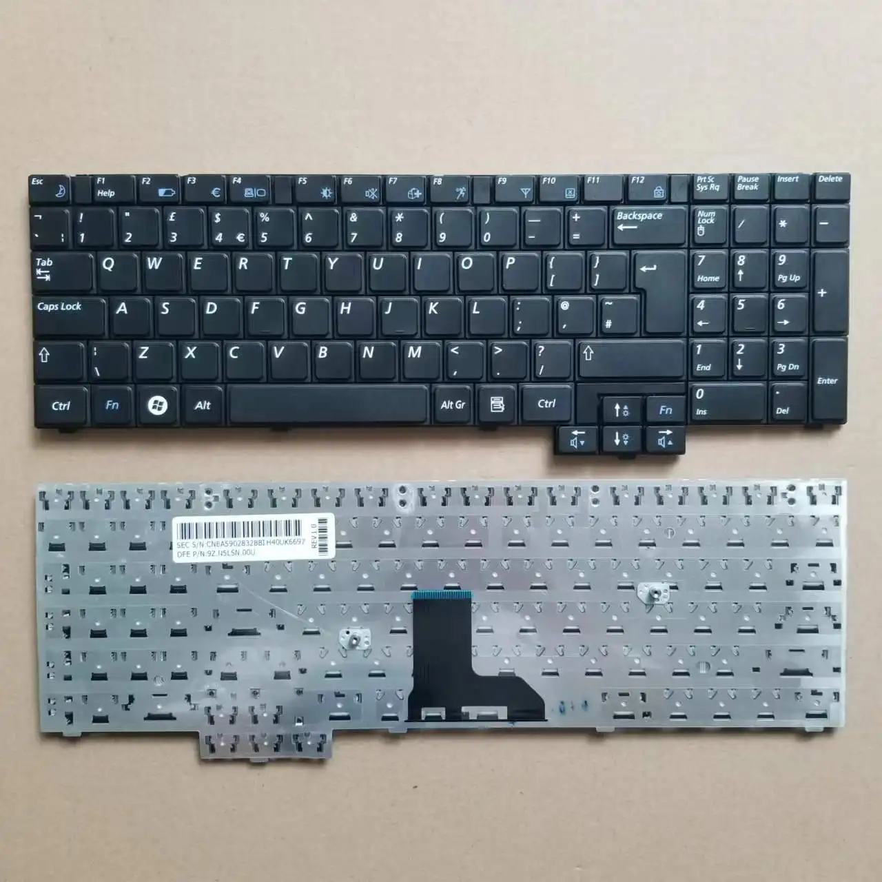 Nuovo Per Samsung R517 R523 R528 R530 R540 Rv510 P580 R618 R620 Serie Uk Tastiera Del Computer Portatile Nero 9Z.N5Lsn.00U