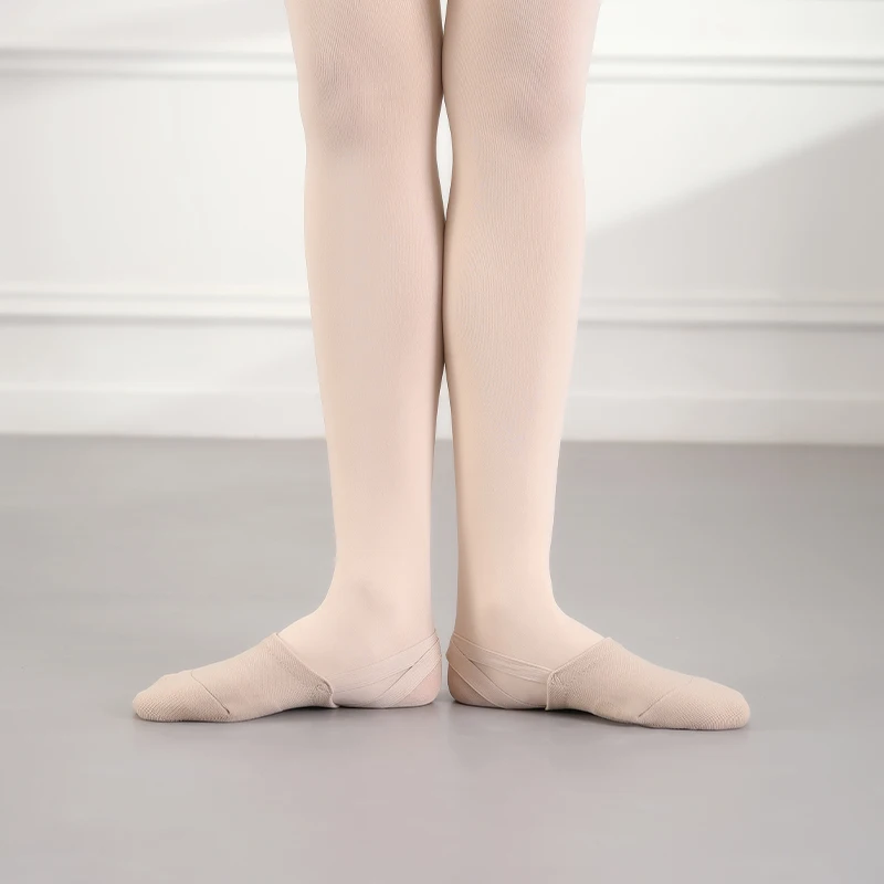 Girls Rhythmic Gymnastics Shoes Ballet Dance Shoes Half-palm Shoes Women's Children's Suede Half Foot Toe Shoes Belly Dance Shoe 2
