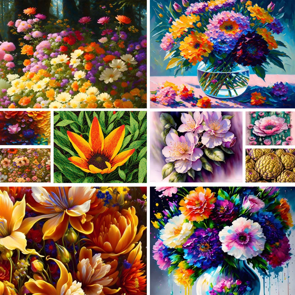 Blumen Tuilp Chrysantheme Kreuzstich DIY Stickset Handarbeit Handarbeit Handwerk Stricken für Erwachsene Verkauf Großhandel – Detail 11