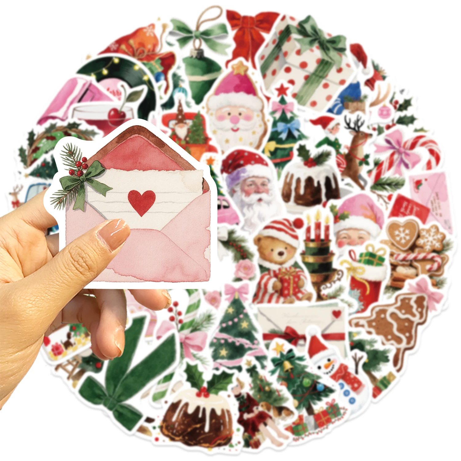 100 Stickers Noël Mignons - Autocollants Décoratifs Imperméables Pour Bouteille, Journal, Laptop, Valise, Scrapbooking - 9