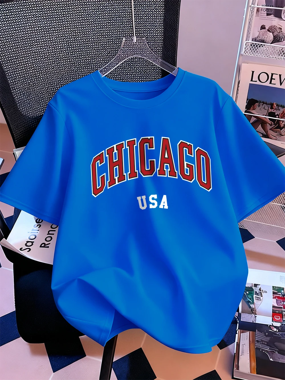 Chicago Usa Brief Druck T-Shirt Frauen Baumwolle Sommer Kurzarm Tops Bequeme Weiche Oansatz T Shirt Casual Womans Kleidung – Detail 25