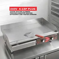 Electric Griddle 29 Inch Large Countertop Griddle Non-Stick Flat Top Grill Stainless Steel Teppanyaki Griddle with Adjustable Te 2