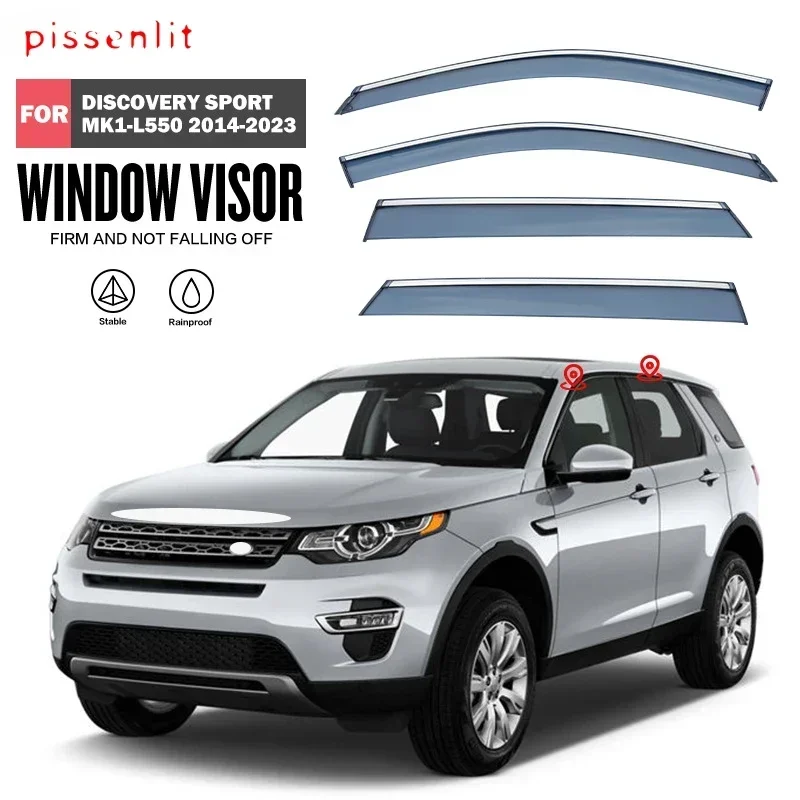 Weathershie Accessories Bright Strip Visors Rain Guard Door Visor Vent Shades Ventvisor Awnings For Land Rover DISCOVERY SPORT