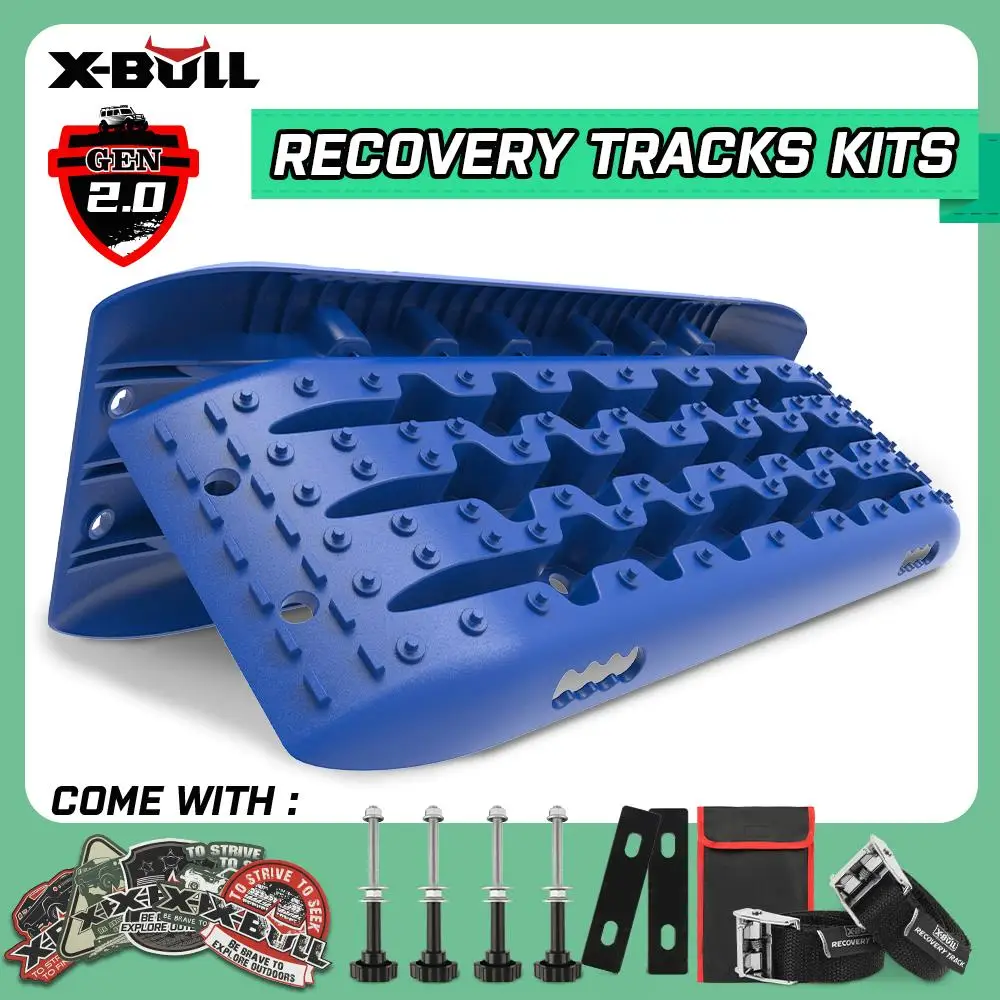 X-BULL Recovery tracks Sand Trucks Offroad With 4PCS Mounting Pins 4WDGen 2.0-blue