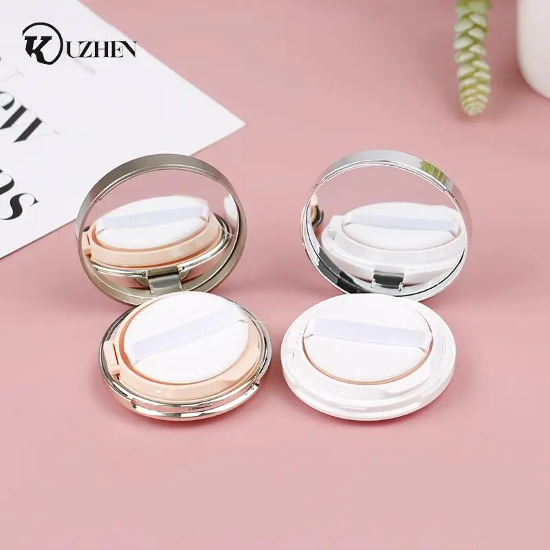 Empty Air Cushion Puff Box Portable Cosmetic Makeup Case Container With Powder Sponge Mirror For Bb Cream Foundation Diy Box 5 wells makeup mixing palette stainless steel metal mixing pallet tray with spatula artist tool for mixing foundation nail art