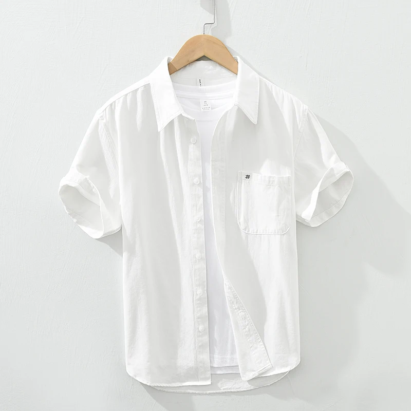 Chemise à manches courtes en coton - Prêt-à-porter de luxe, Homme 1ABK06