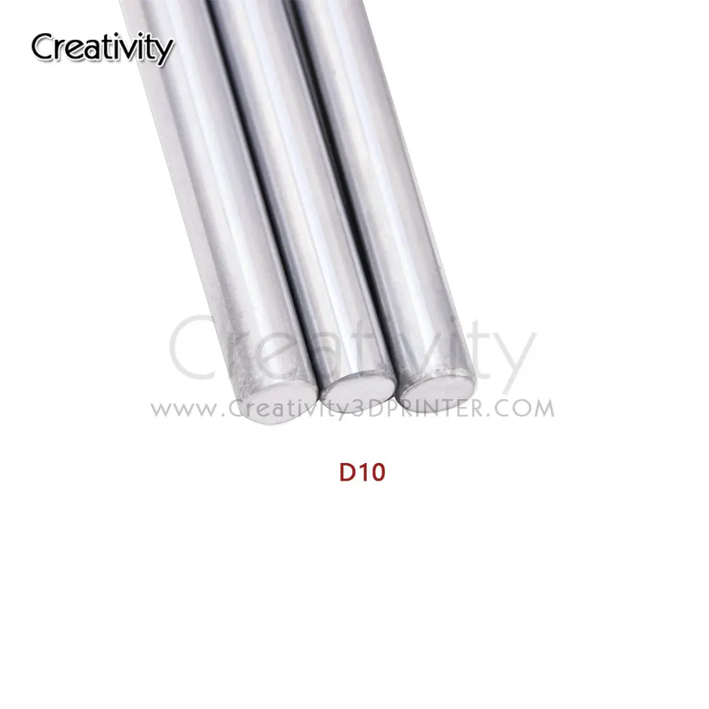 3D Printer Parts Chromed Stainless Steel Silver Optical Axis D10mm 200/300/330/350/400/500mm Smooth Rods Linear Shaft Rail