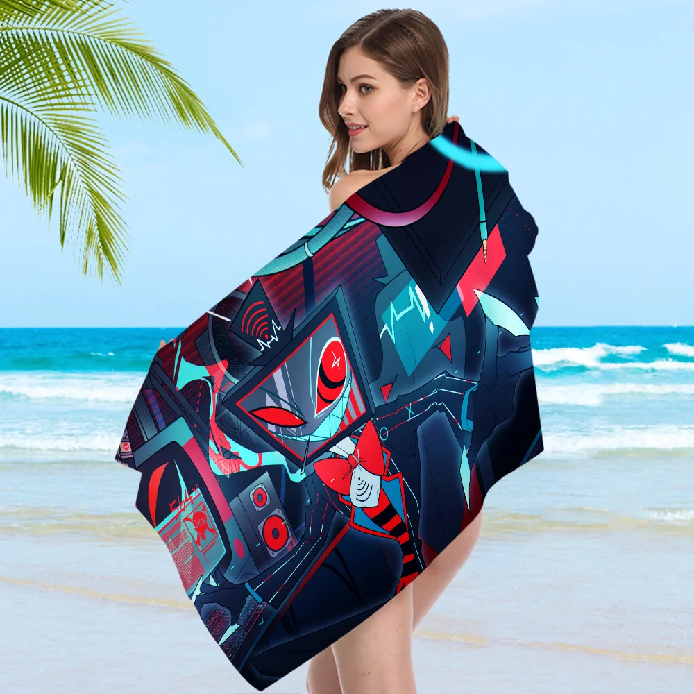 Cartoon H-Hazbin-Hoteles Towel Microfiber Beach Towel Absorbent Quick dry Soft Yoga Swimming Resort Mountain Climbing Towel 6