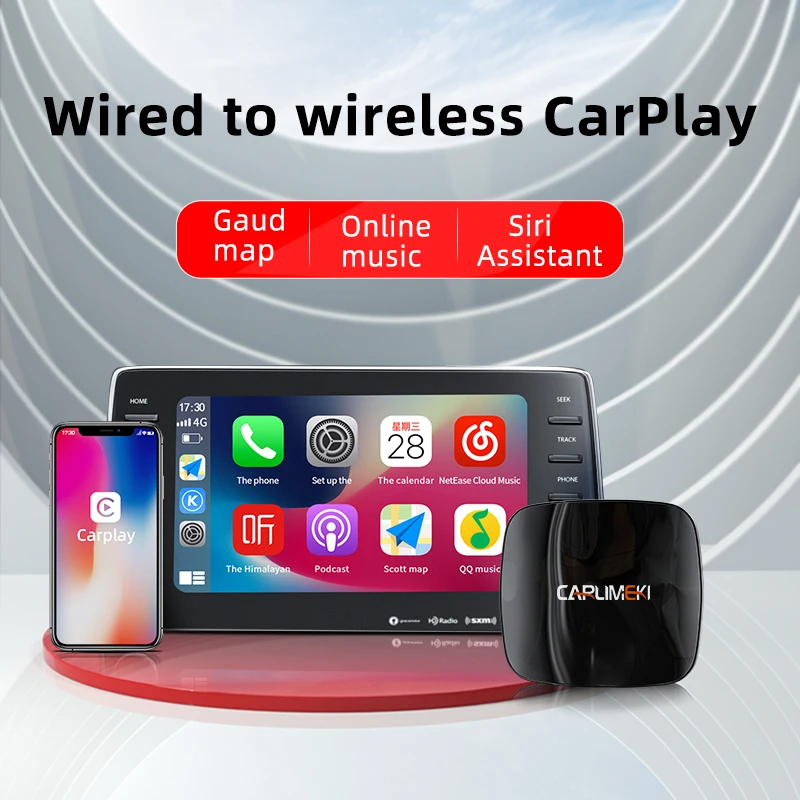 CARLIMEKI Apple CarPlay Wireless Dongle Plug and Play Audi Jeep Benz