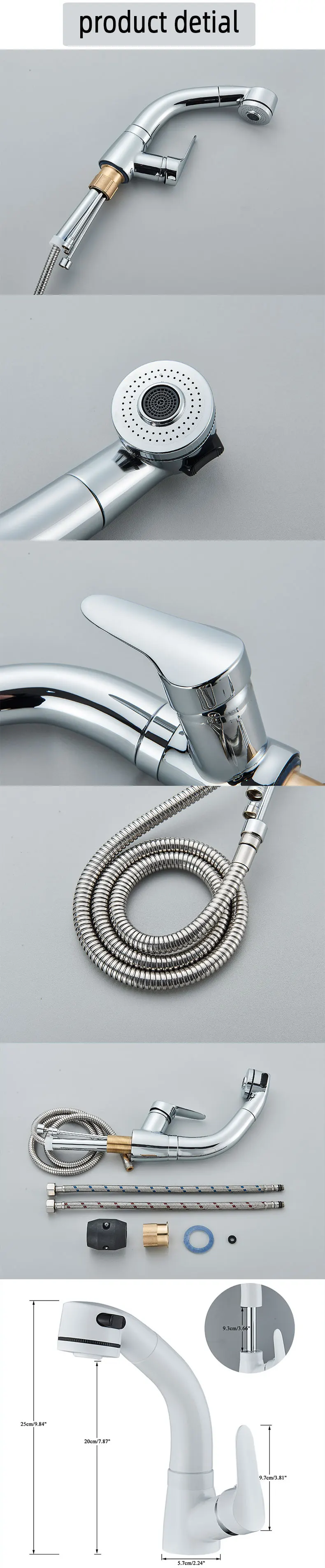 Description Picture 5 of itemULGKSD New Basin Faucet 2 Ways Bathroom Crane 360° Rotate Mixer Tap Deck Mount Hot&Cold Sink Sprayer Stretchable Bathroom Faucet
