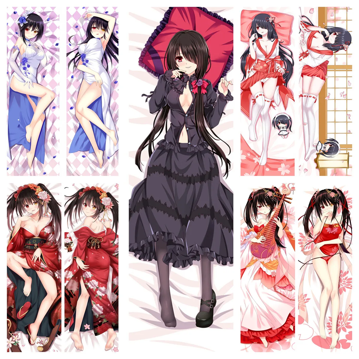 Anime DATE A LIVE Dakimakura Tokisaki Kurumi Nightmare Pillowcase DIY Cosplay Decorative Pillow Hugging Body Pillow Cover Case