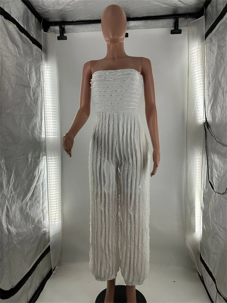 Wmstar Jumpsuit Women Fashionable Elegant Strapless Sexy with Wave Pattern Sleeveless Comfortable Soft Wholesale Dropshipping