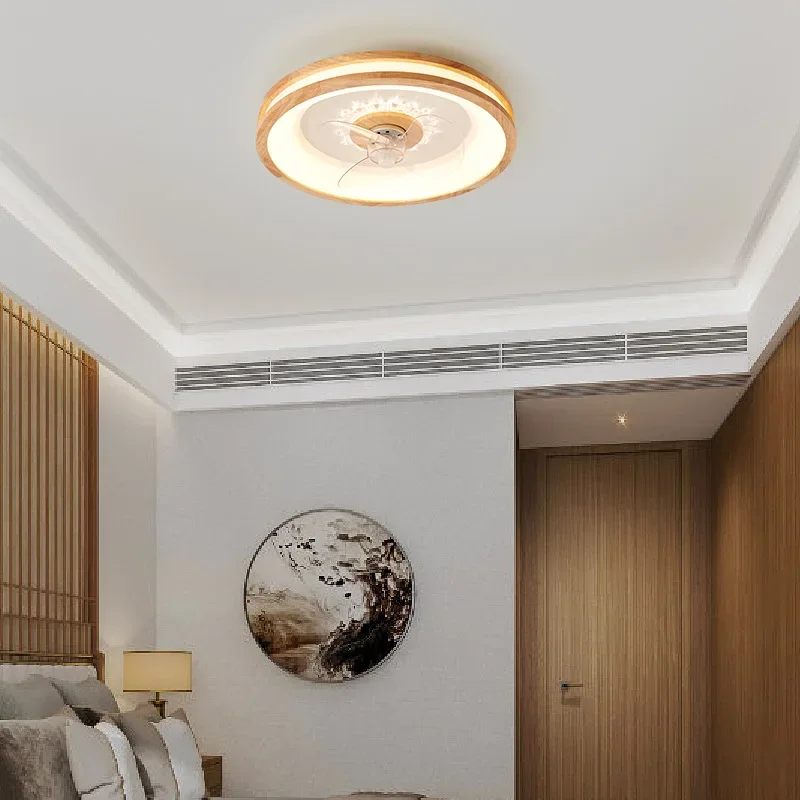 

New Simple Modern Fan Lamp Mute Bedroom Light Electric Fan Lamp Living Room Ceiling Lamp Invisible Integrated Nordic Style