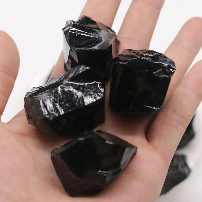 Natural Obsidian Irregular Rough Raw Quartz Healing Crystals Stones Mineral Rock Specimen Decoration Cuarzo Blanco Piedra