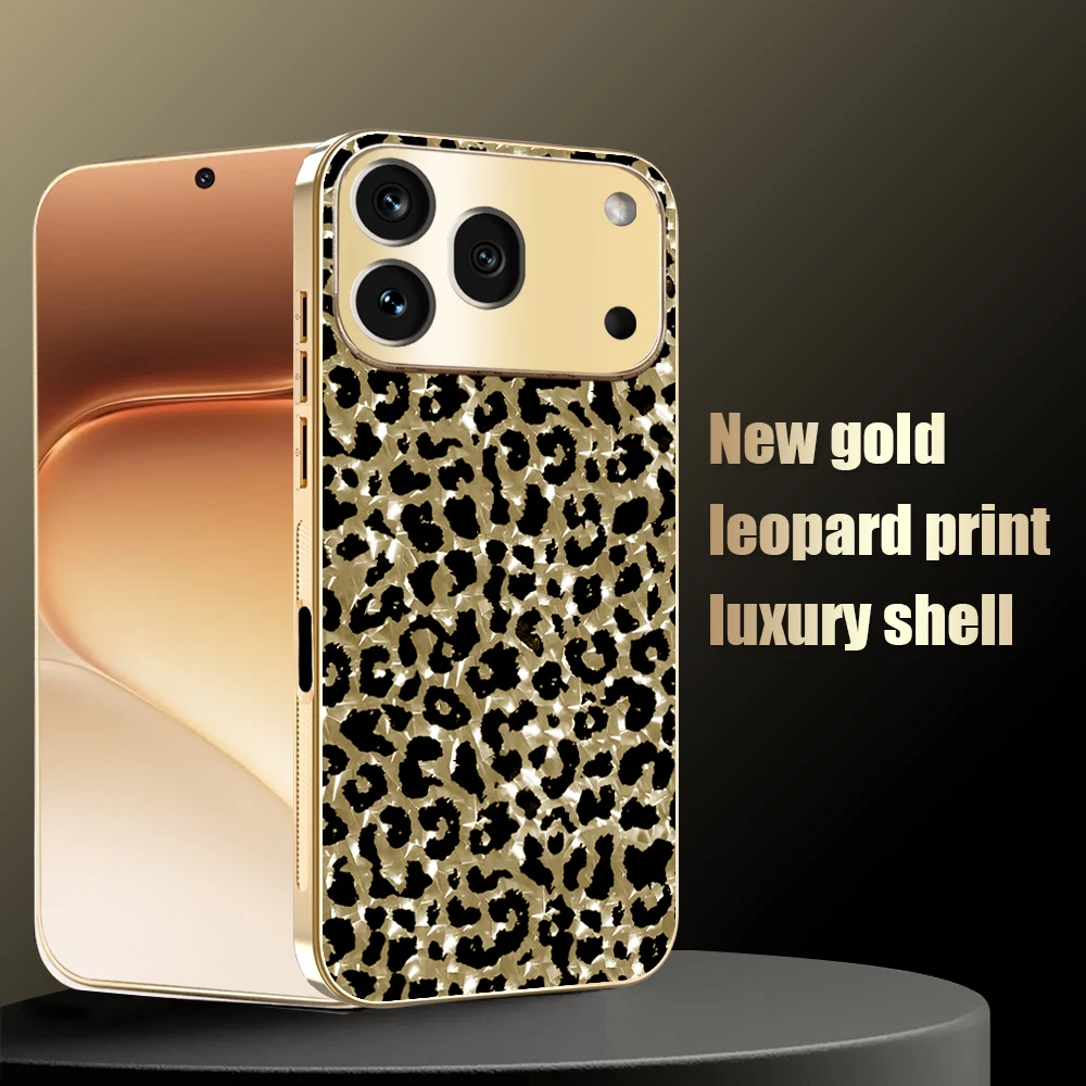 Leopard Print Electroplated Shockproof Glossy Phone Case