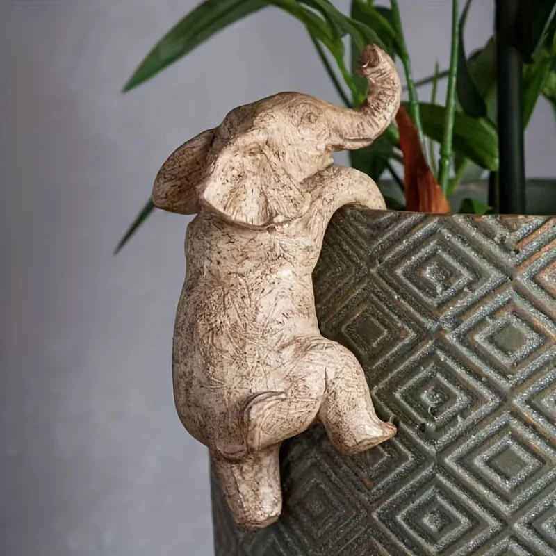Elephant resin crafts,resin handicraft ornaments,resin ornament,resin ornaments,garden decoration,animal ornaments 1pc Elephant Hanging Flower Pot Balcony & Garden Decor Animal Sculpture Gift for Elephant Lovers