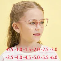 New Square Prescription Glasses Kids Children Anti-Blue Light Eyeglasses 95755 Myopia Eyewear Diopters -1.0 -1.5 -2.0 To -6.0