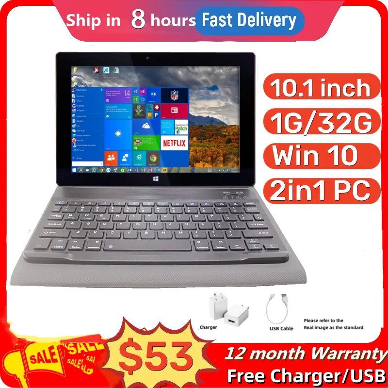 Vendite Calde 10.1 Pollici Ram 1Gb Ddr 32Gb Rom Nx16A Tablet Pc Windows 10 Quad Core Dual Camera Quad Core Wifi Micro Usb