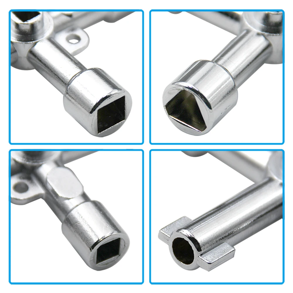 4in1 Silver Key Wrench Electrical Elevator Control Cabinet Valve Inner Triangle Quadrangle Screwdriver Tool Set 6