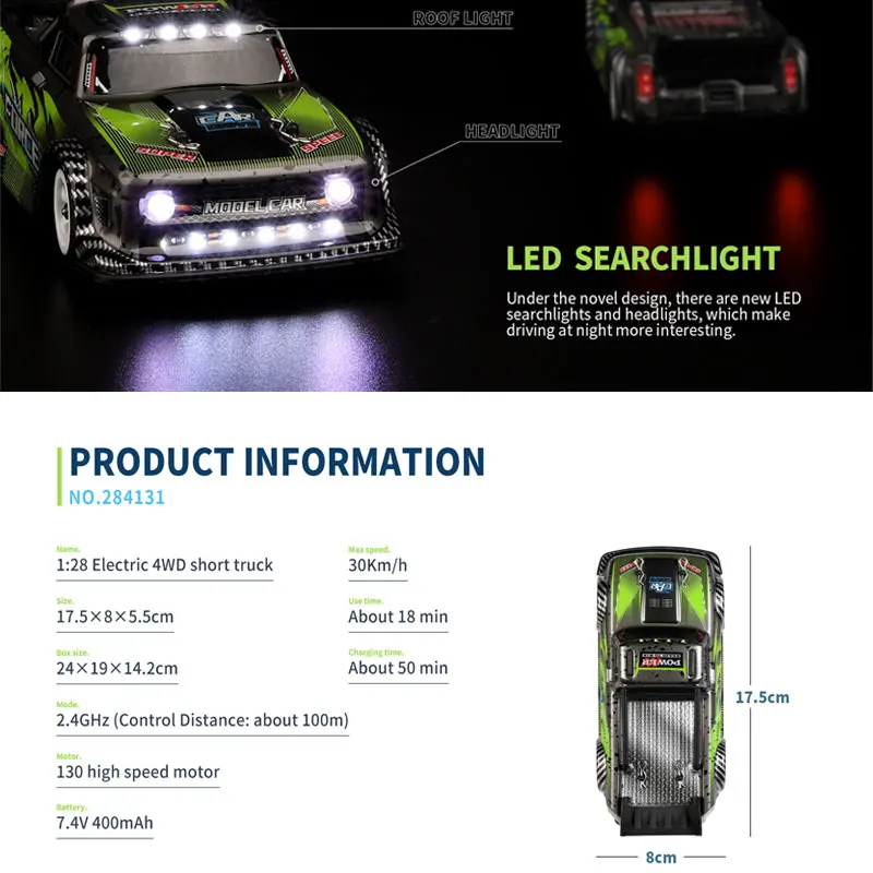 WLtoys 1:28 284131 284161 2.4G 레이싱 미니 RC카, 30 km/h 4WD 전기 고속 원격 제어 드리프트 장난감, 어린이 선물