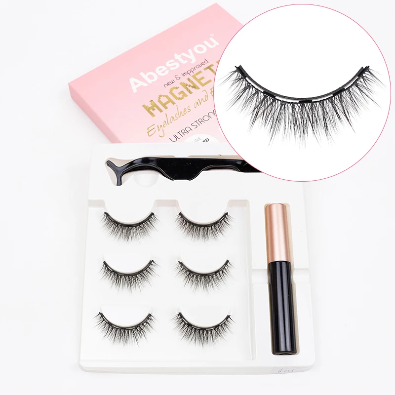 Fake Eyelashes 3d Mink Fluffy Magnetic Eyeliner Lashes Pinzas Set Professional Eyelash Lifting Kit Ciglia Magnetiche Lash Tech Vendors fake eyelashes
